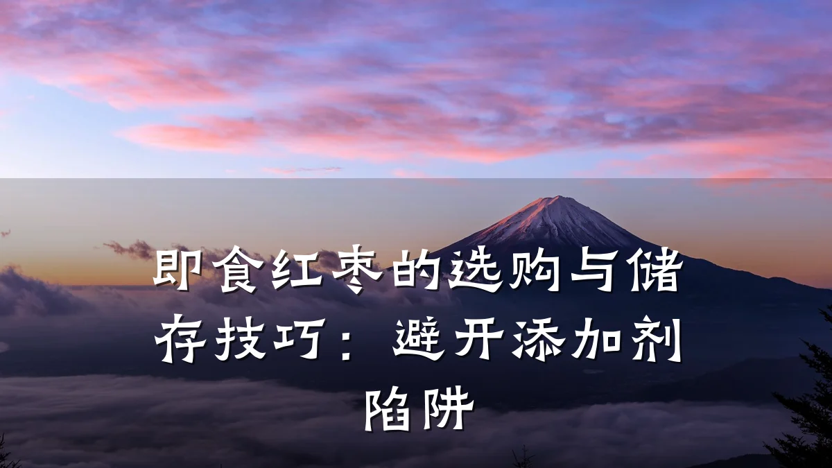即食红枣的选购与储存技巧:避开添加剂陷阱