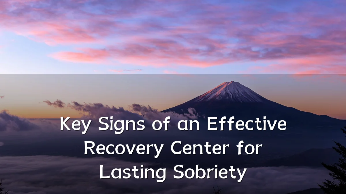 Key Signs of an Effective Recovery Center for Lasting Sobriety