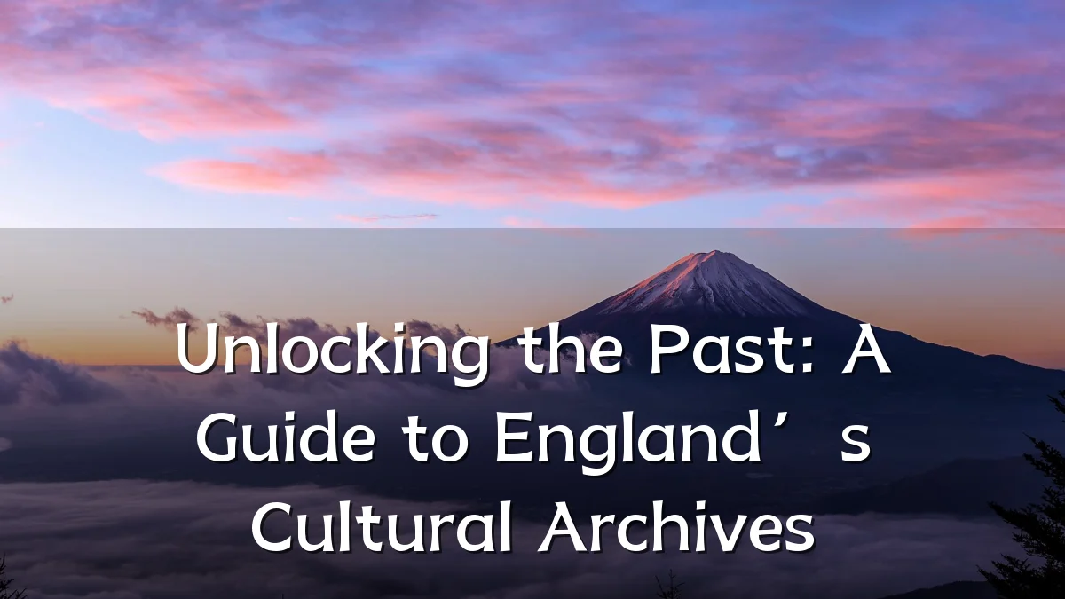 Unlocking the Past: A Guide to England’s Cultural Archives