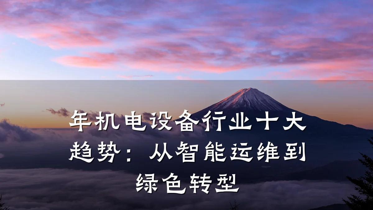 年机电设备行业十大趋势:从智能运维到绿色转型